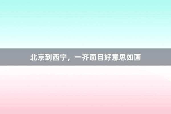 北京到西宁，一齐面目好意思如画